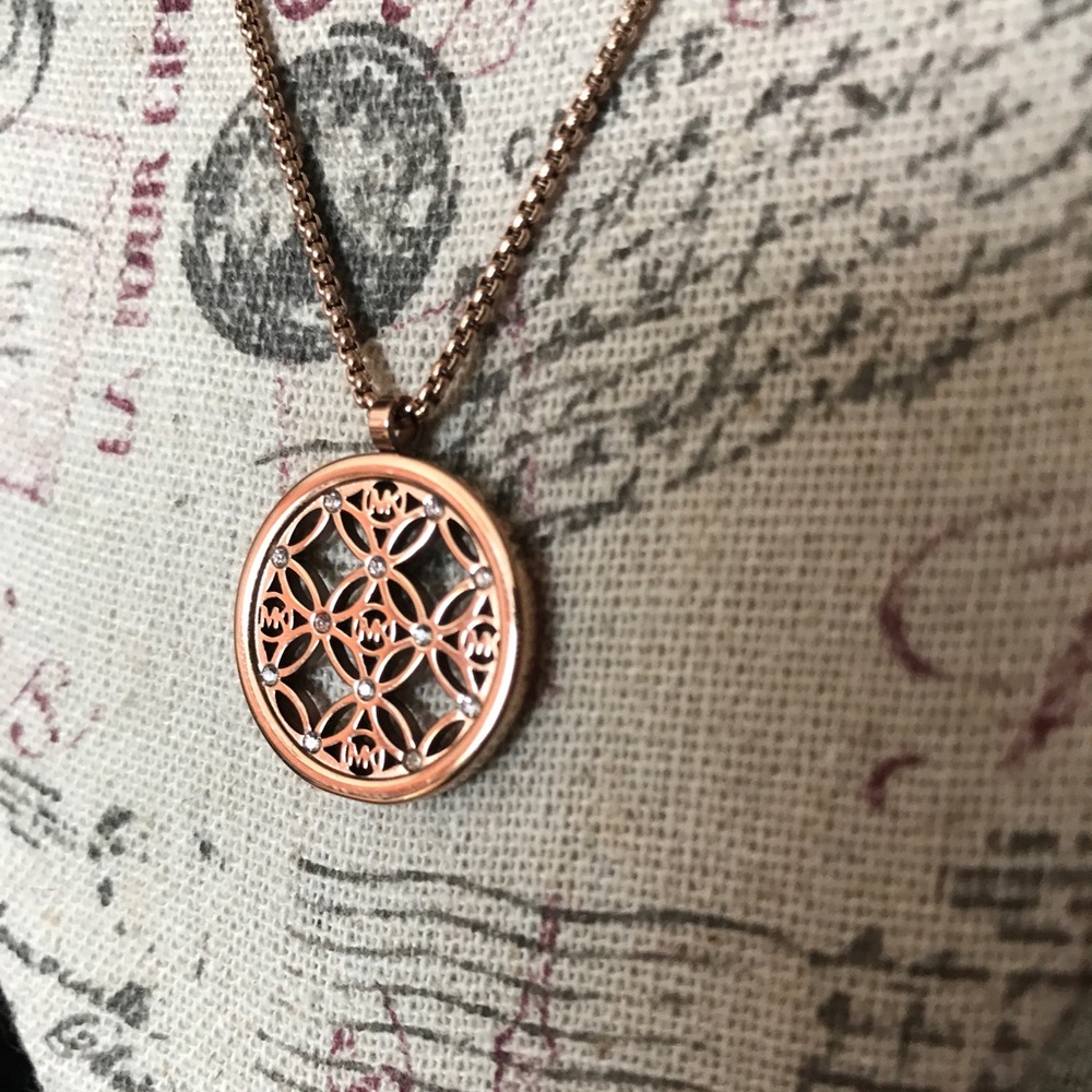Michaels Kors Monogram Necklace - rose gold